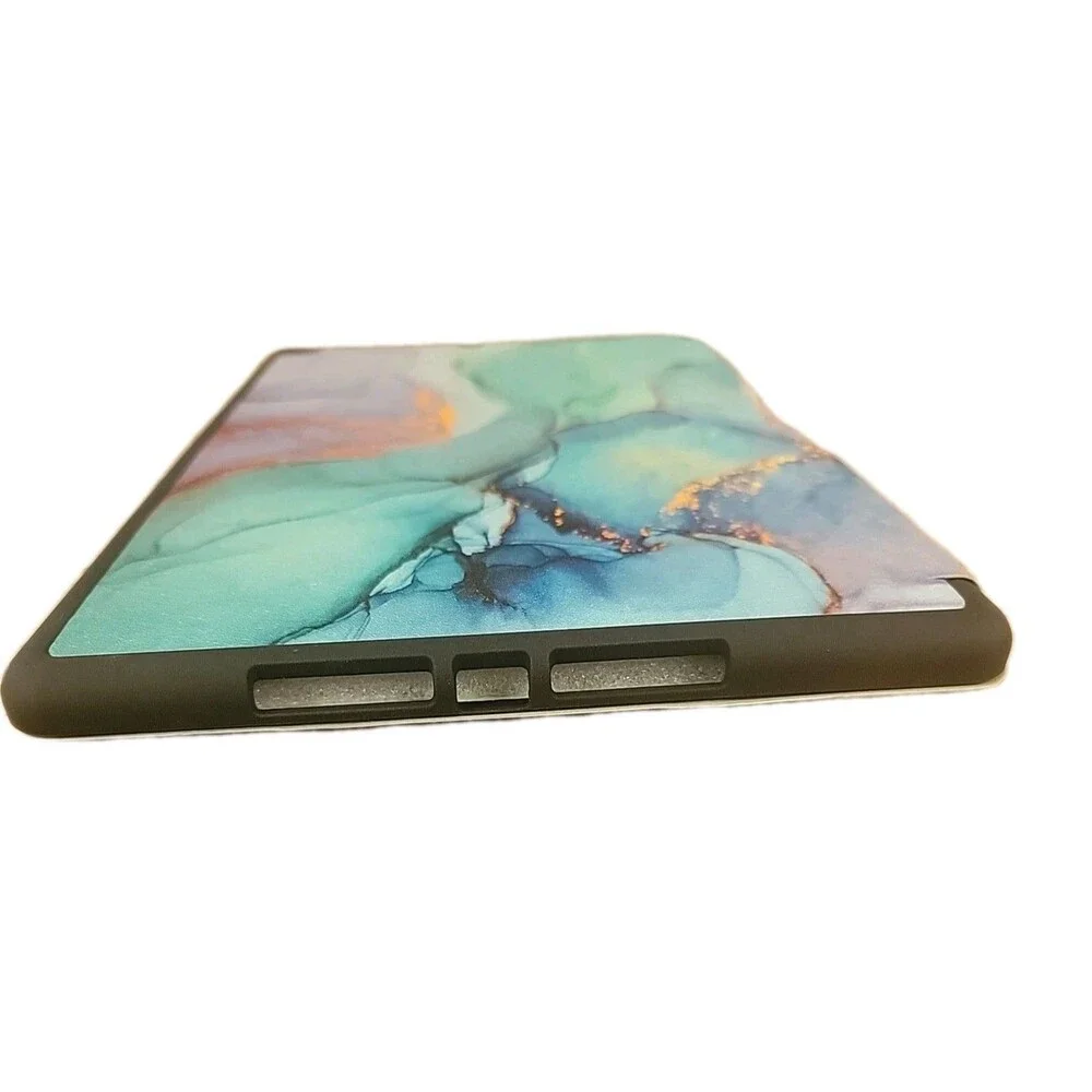 Soke For iPad 9th Gen 10.2 inch 2021 Smart Case Stand Back Cover-Emerald Marbel